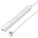 レビューで次回2000円オフ!YAZAWA(ヤザワ) 差し込みフリータップ USB差込口付き1.5m H75015WHUSB 【生活家電\タップ・配線\OAタップ】