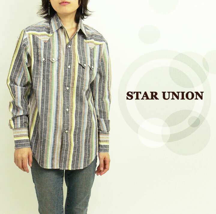 STAR UNION【スターユニオン】ネップストライプシャツ【レディース】【送料無料】【FP0627】