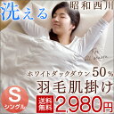 【送料無料/在庫有】 西川 羽毛 肌掛け布団 洗える ホワイトダウン シングル ロング 肌掛け 羽毛布団 肌掛け布団 ダウンケット 肌掛布団 ケット 掛布団 掛け布団 夏布団