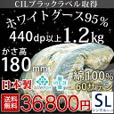 【送料無料/在庫有】 羽毛布団 シングルロング 1.2kg ホワイトマザーグース95% 440dp以上 かさ高180mm以上 60サテン 綿100% 徹底品質 CILブラックラベル 7年保証 日本製 パワーアップ オゾン加工 SEK 羽毛ふとん 羽毛掛布団