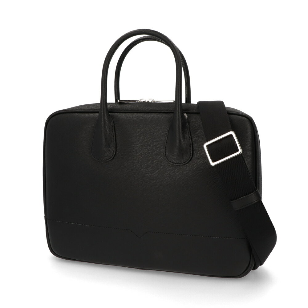 【新品】ヴァレクストラ VALEXTRA バッグ ビジネスバッグ メンズ ブラック レザー ブリーフケース ダブルハンドル シルバー金具 MBML0094028LRL99 NN