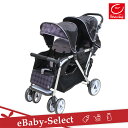 縦型二人乗りベビーカー Twin Pram ツインプラム / ランダムドット【送料無料】