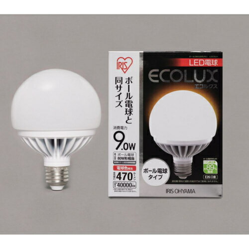 アイリスオーヤマ LDG9LH LEDランプ(電球色) E26口金 ボール電球タイプ(470lm)