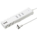 サンワサプライ 便利タップ 3個口(上挿し) 1m TAP-B45W(ホワイト)