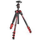 マンフロット MKBFRA4RD-BH(新レッド) befree アルミニウム三脚ボール雲台キット
