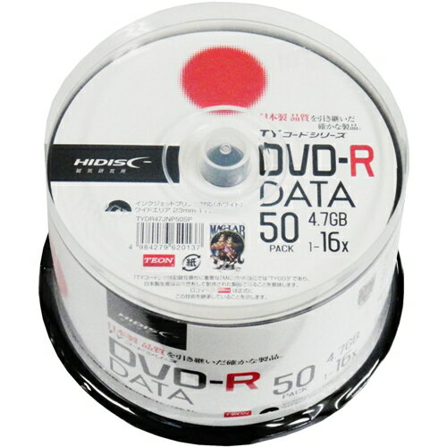 HI-DISC TYDR47JNP50SP f[^p DVD-R 4.7GB (ǋL) L^ v^u 1-16{ 50