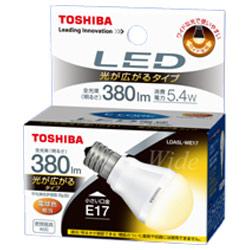 　TOSHIBA LDA5L-WE17　LED電球（電球色）　ミニクリプトン形5.4W(光が広がるタイプ)