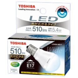 TOSHIBA LDA5N-WE17 LED電球（昼白色）E17口金 ミニクリプトン形(光が広がるタイプ) E-CORE