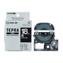 キングジム テプラPRO カラーラベル ビビッド 黒 白文字 18mm SD18K