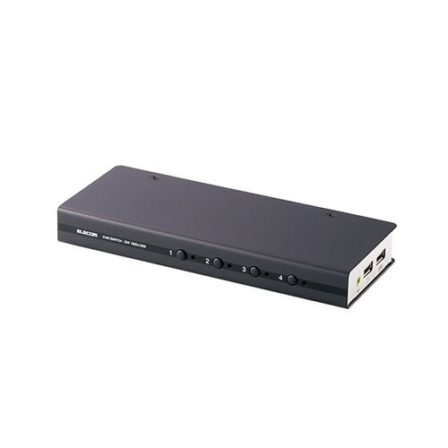 ELECOM KVM-DVHDU4 DVI対応パソコン自動切替器 USB 4台切替【送料無料】【在庫あり】【16時までのご注文完了で当日出荷可能！】