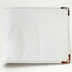 Cartier L3134-WH マストライン ロゴアニメーション 二つ折財布 ホワイト