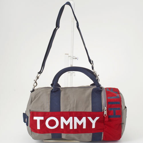 TOMMY HILFIGER L200175 ハーバーポイント2 ミニボストンバッグ グレー/レッド