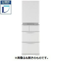 【設置／リサイクル】MITSUBISHI MR-B42TL-W(クロスホワイト) 5ドア冷蔵庫 【左開き】 420L