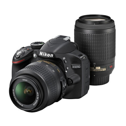Nikon D3200-BK(ブラック) 200mm ダブルズームキット