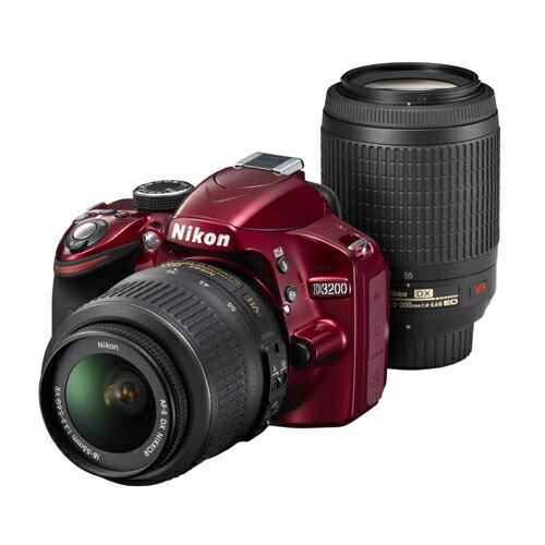 Nikon D3200-RD(レッド) 200mm ダブルズームキット