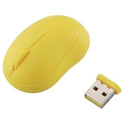 ELECOM M-BM1DLYL(イエロー) ワイヤレス レーザーマウス 3ボタン USB baby beans