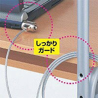 サンワサプライ SLE-6S-10 eセキュリティ ワイヤー 2.0m