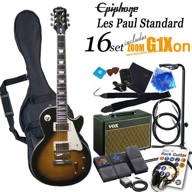 エピフォン レスポール スタンダード ビンテージサンバースト エレキギター初心者 入門16点セットEpiphone Les Paul Standard Plus-top VS【エレキギター初心者】【送料無料】