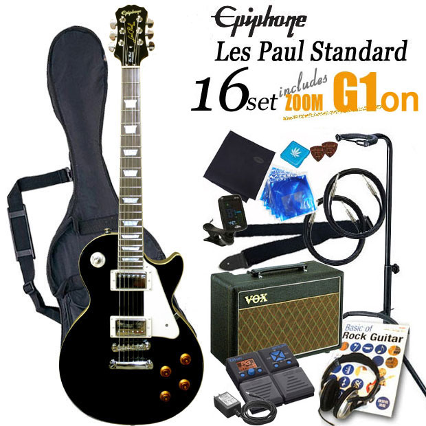 エピフォン レスポール スタンダード エボニー（黒） エレキギター初心者 入門16点セットEpiphone Les Paul Standard EB【エレキギター初心者】【送料無料】