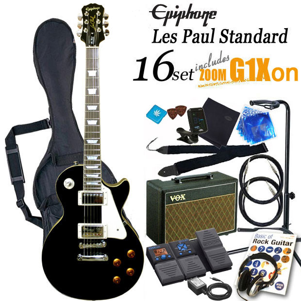 エピフォン レスポール スタンダード エボニー（黒） エレキギター初心者 入門16点セットEpiphone Les Paul Standard EB【エレキギター初心者】【送料無料】