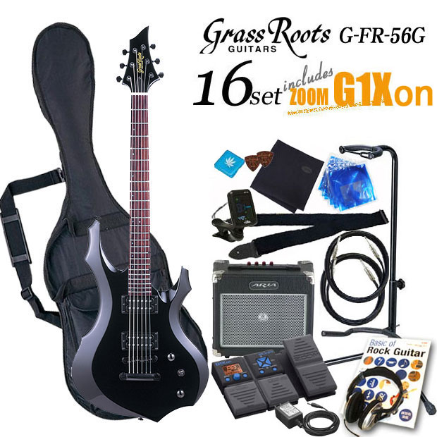 グラスルーツ Grassroots G-FR-56G BLK エレキギター初心者 入門セット16点【送料無料】【エレキギター初心者】