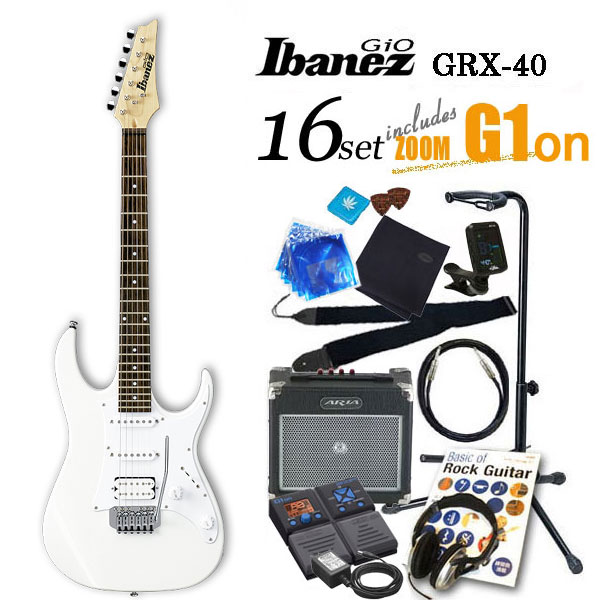 エレキギター初心者 アイバニーズ Ibanez GRX40A PW入門セット16点【エレキギター初心者】【送料無料】【smtb-TD】今ならセット付属のマルチエフェクターを「ZOOM G2」にアップグレード中！