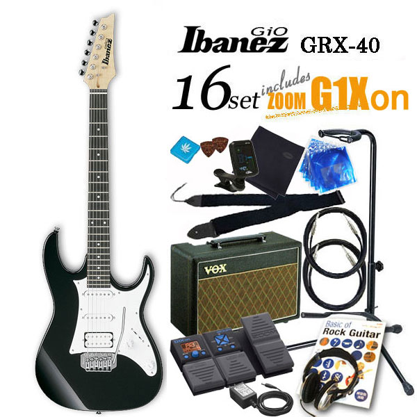 Ibanez アイバニーズ GRX40A BKNエレキギター初心者 16点入門セット【エレキギター初心者】【送料無料】【smtb-TD】VOXアンプとマルチエフェクターZOOM G1XN付きエレキギター16点セット！