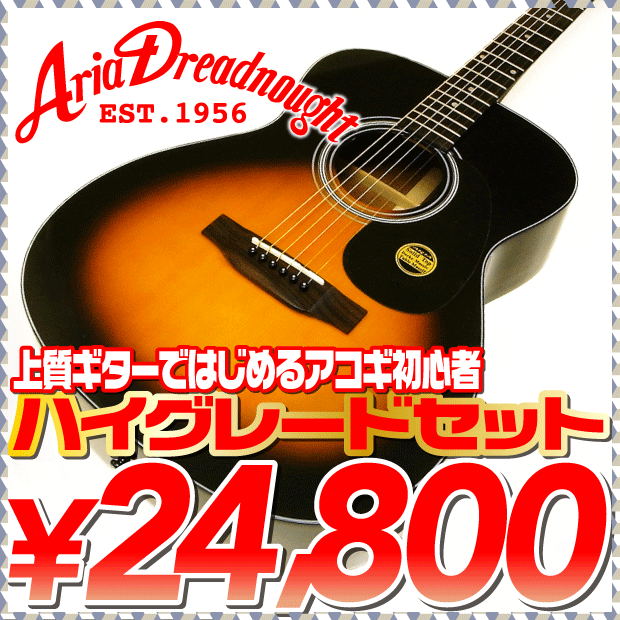 アコースティックギター 初心者ハイグレードセット Aria アリア AF-280【アコギ初心者】【送料無料】