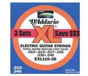 D'Addario ダダリオ エレキギター弦EXL-110 3セットパック