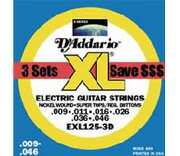 D'Addario ダダリオ エレキギター弦EXL-125 3セットパック