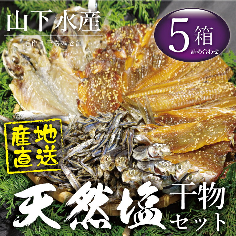 【送料無料】山下水産の選べる干物ギフトセット『5箱入り』かたくちいわしの丸干し・うるめいわし丸干し・みりん干し・きびなご丸干し、たち魚みりん干し、鯵のみりん干し・かますみりん干し・あじ一夜干し【お祝い・お返し・お礼・御中元】ご飯のお供ご飯のお友※干物セ