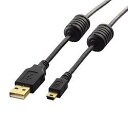 エレコム U2C-MF15BK(ブラック) USB2.0ケーブル フェライトコア付き 1.5m