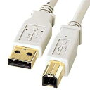 サンワサプライ KU20-1HK(ライトグレー) USB2.0ケーブル 1m