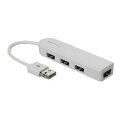 ナカバヤシ UH-2364-W(ホワイト) USB2.0 4ポート両面挿しハブ