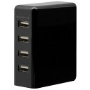 オウルテック OWL-ACU4F68S-BK(ブラック) Smart IC搭載 合計6.8A対応 急速充電 4ポートAC充電器