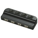 バッファロー BSH4U05BK(ブラック) バスパワー 4ポート USB2.0ハブ 個別スイッチ付