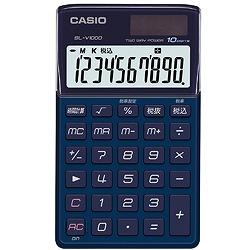 CASIO SL-V1000-BUN / NEO-STYLE電卓/手帳サイズ/10桁/時間計算/税計算/ディープインディゴ