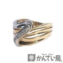【中古】 K18/Pt900 コンビ ダイヤモンド 0.02ct リング 約12号 指輪 ゴールド プラチナ ダイヤ 18金 2色 宝石 ジュエリー レディース プレゼント 【USED-A】