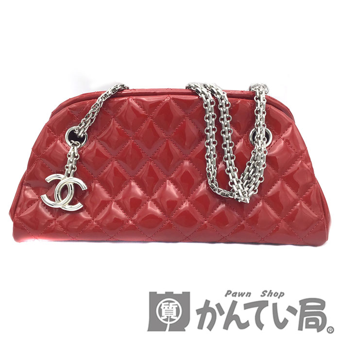 【中古】<strong>CHANEL</strong>（シャネル）<strong>マトラッセ</strong>　マドモワゼル　ボーリングバッグ　<strong>チェーンショルダー</strong>　<strong>レッド</strong>　シルバー金具　レディース【USED-A】