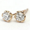 K18 ダイヤモンド ピアス 0.30ct＜フラワーハートデザイン＞