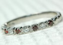 K18 18金 リング レッドダイヤモンド×ダイヤモンド リ...