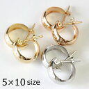 フープピアス K18 5mm×10mm ムーンピアス 月甲ピアス 地金ピアス ゴールド ピアス フ