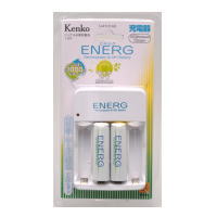 Kenko ケンコー ENERG（エネルグ） 充電器＋充電式ニッケル水素電池単3形（1,000mAh、1.2V）2本のセット U-#101AS U#101AS