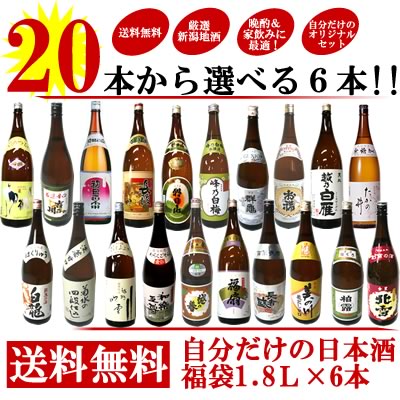 新潟地酒20本の中から6本選べる！自分だけの日本酒福袋1.8L×6本［送料無料］20種類から自分の好きなお酒が選べる！