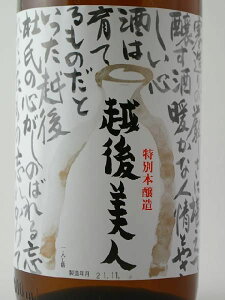 【蔵元直送】越後美人 特別本醸造 1800ml 日本酒 お酒 ギフト プレゼント 贈答 贈り物 おすすめ 新潟 熱燗 冷酒 辛口 甘口 お中元 お歳暮 正月 父の日 有名 限定 話題 人気 旨い 美味しい ランキング メッセージカード のし熨斗 晩