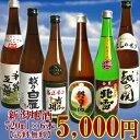 新潟地酒720mlが6本入って5000円ぽっきり（朝日山、北雪、黒松白雁、吉乃川、越の関、和楽互尊）ちょうど良いサイズの飲み比べ！