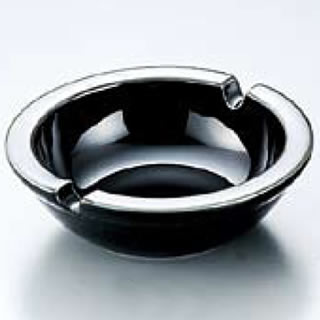 【業務用】陶器 丸型灰皿 黒 D-412...:ecjungle:10141419