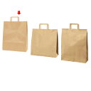 平ひも ローコストタイプ 茶無地 30×21×37 200枚【店舗備品 包装紙 ラッピング 袋 ディスプレー店舗】【ECJ】