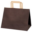 カラー手提げ紙袋 マチ広タイプ ブラウン 28×18×22 200枚【店舗備品 包装紙 ラッピング 袋 ディスプレー店舗】【ECJ】