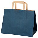 カラー手提げ紙袋 マチ広タイプ ネイビー 28×18×22 200枚【店舗備品 包装紙 ラッピング 袋 ディスプレー店舗】【ECJ】